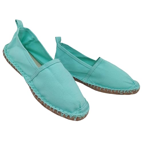 de fonseca Herrliche Espadrilles aus Segeltuch für Damen, flache Sommerschuhe, klassisch ohne Keilabsatz, Boden aus Seil, Teal, 41 EU von de fonseca