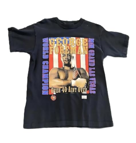 George-Foreman-t-Shirt-VTG-Boxing-Used-Black-Short-Sleeve-Rare von de31tusreyu6