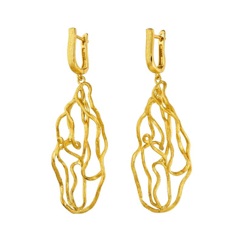 Ohrring Gold Top Design, Filigrane Goldschmiede Handarbeit, Schmuck Geschenk Für Die Liebste in 925 Silber 18Kt Vergoldet von deTempleSchmuck