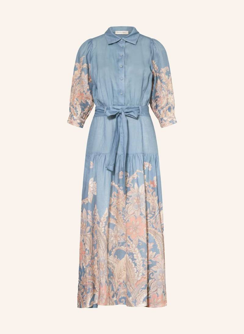 Dea Kudibal Hemdblusenkleid Palmadea Aus Leinen Mit 3/4-Arm blau von dea kudibal