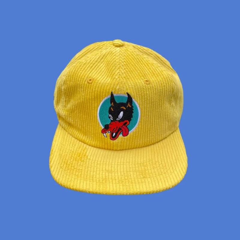Neue Wolf Cord Snapback Mütze - Gelb von deadhats