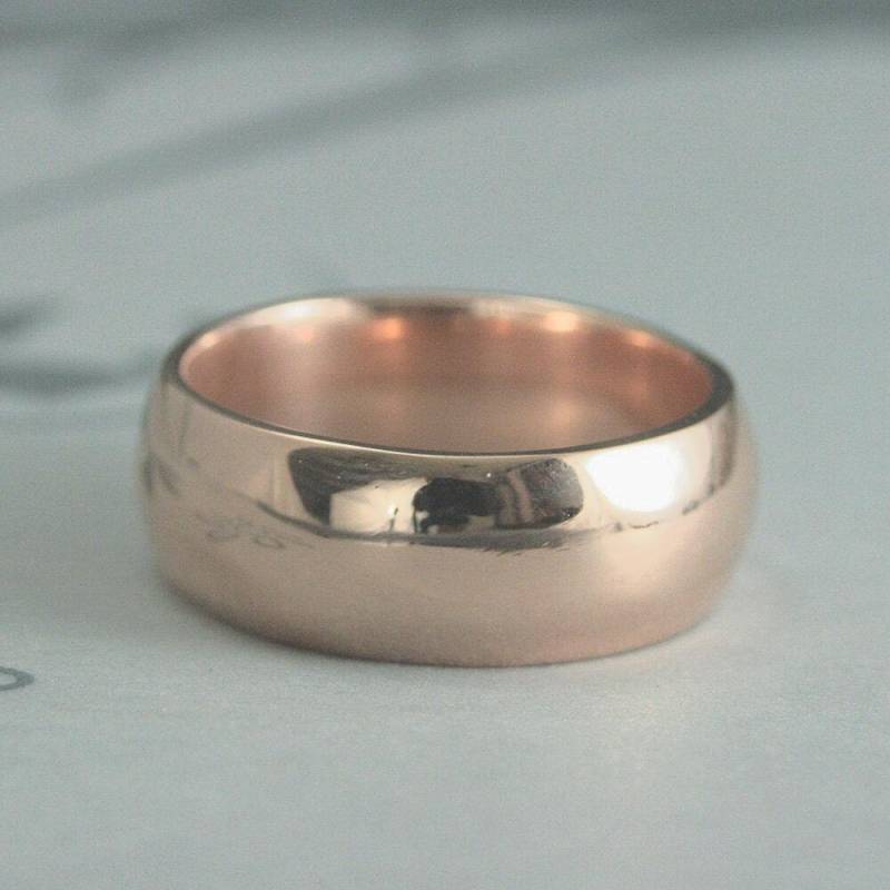 8 Mm Breites Goldband Breiter Herrenring Schlichter Jane Ehering Roségoldband Dicker Goldring Massiv Massiver von debblazer