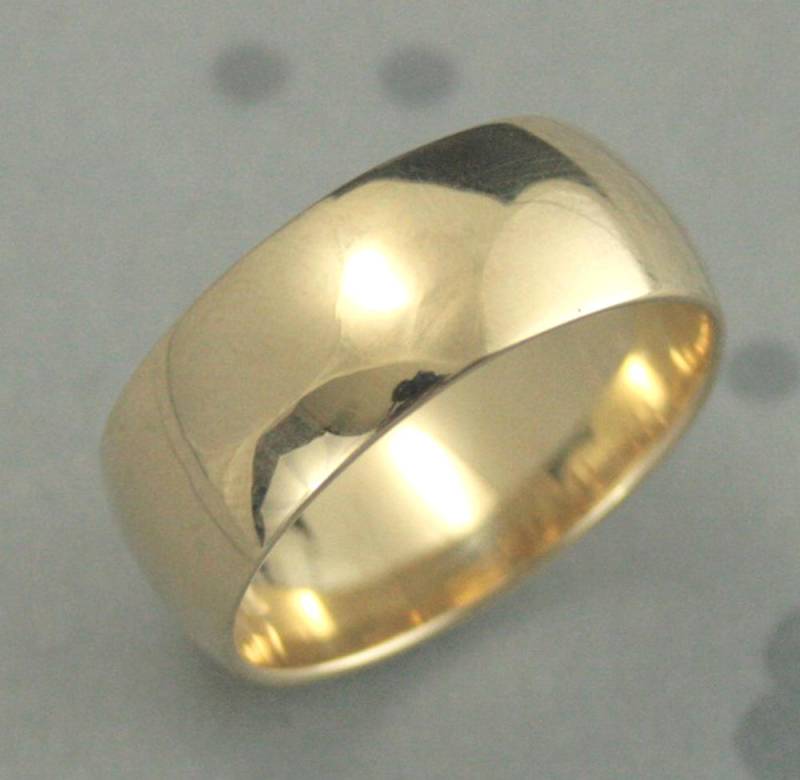 Band Herren Ehering 8 Mm Breit 14K Für Ihn Goldband Traditioneller Ring Breites Abgerundet von debblazer