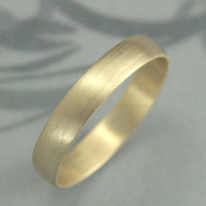 Bandring Männer Ehering Damen 18K Gold Für Ihn Sie Ring Bräutigam Band Brautring Traditionelles Halbrund 4 Mm von debblazer