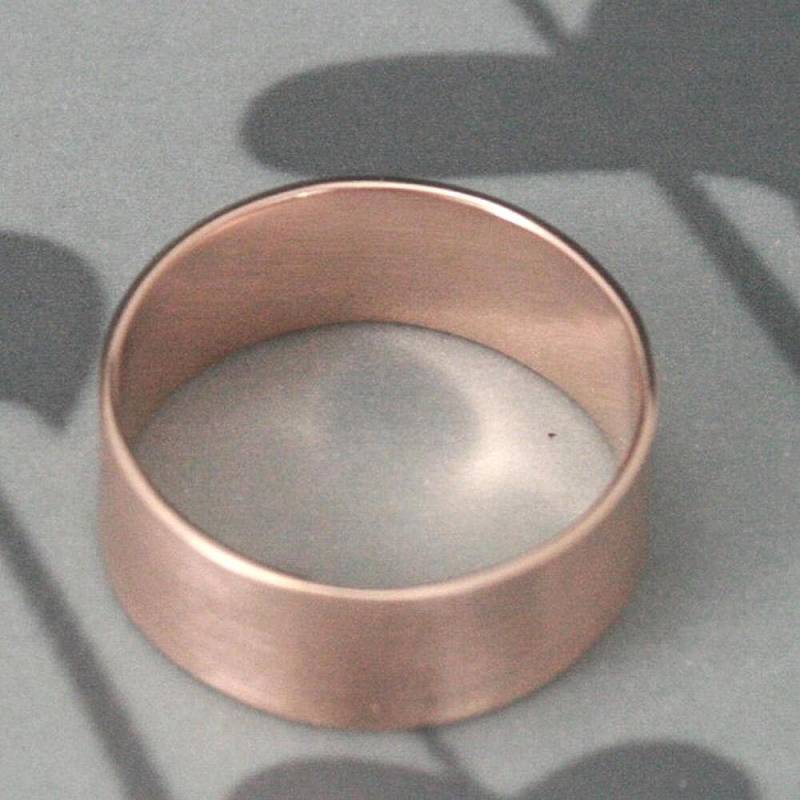 Breites Solides 14K Goldband - 8 Mm Breites Flaches Band Perfekter Ehering Pfeifen- Oder Zigarrenband Ihre Wahl Der Goldfarbe von debblazer