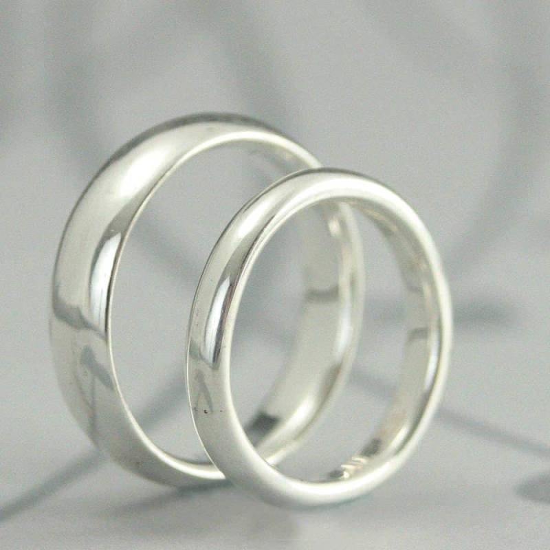 Comfort Fit Eheringe Set Silber Ring Seine Und Sie Bands Platz Ringe Ehering Recycling Handmade von debblazer