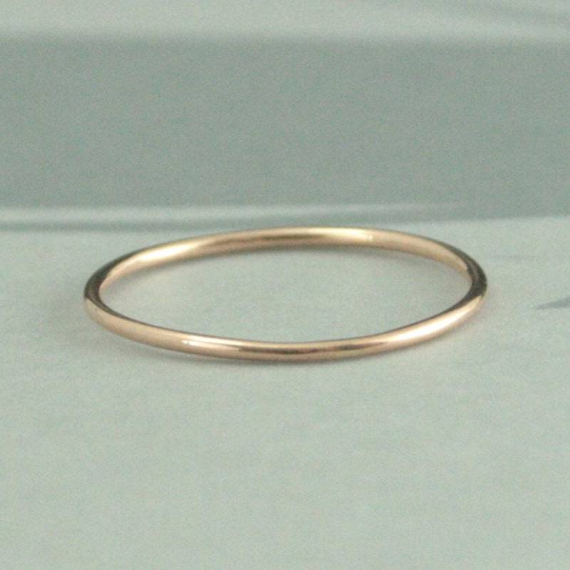 Dünnes Rundes Rose Gold Band1 Mm Rund Stapelring10K RingRosegold Spacer Damen Dünne Ehering von debblazer
