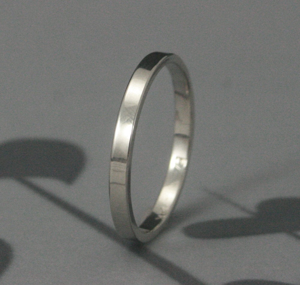 Frauen Ehering - Gerade Und Schmal 2mm Flaches Randband Massiver Goldring Dünner Flacher Ring Breiter von debblazer