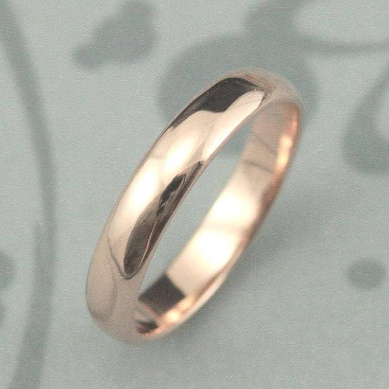 Herren Ehering Damen 14K Goldring Halbrunder Ring 4 Mm Breiter Schlichter Jane Band Gold Roségold von debblazer