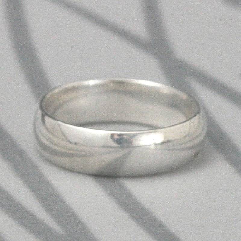 Herrenring 6 Mm Breit Schlichter Ehering Halbrundes Band Traditioneller Ring Sterling Silber Silberring von debblazer