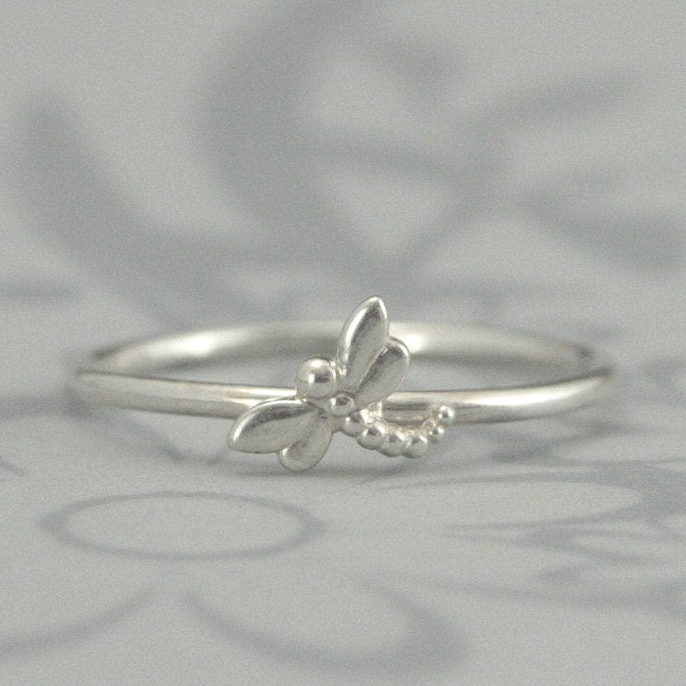 Neue Bugga BandsSolide Sterling Silber Libellen StapelringSilber Dimensional Libelle-Mayfly-Damselfly-Custom Made in Ihrer Größe von debblazer