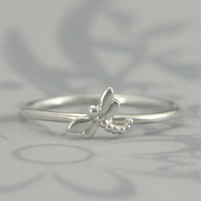 Neue Bugga BandsSolide Sterling Silber Libellen StapelringSilber Dimensional Libelle-Mayfly-Damselfly-Custom Made in Ihrer Größe von debblazer