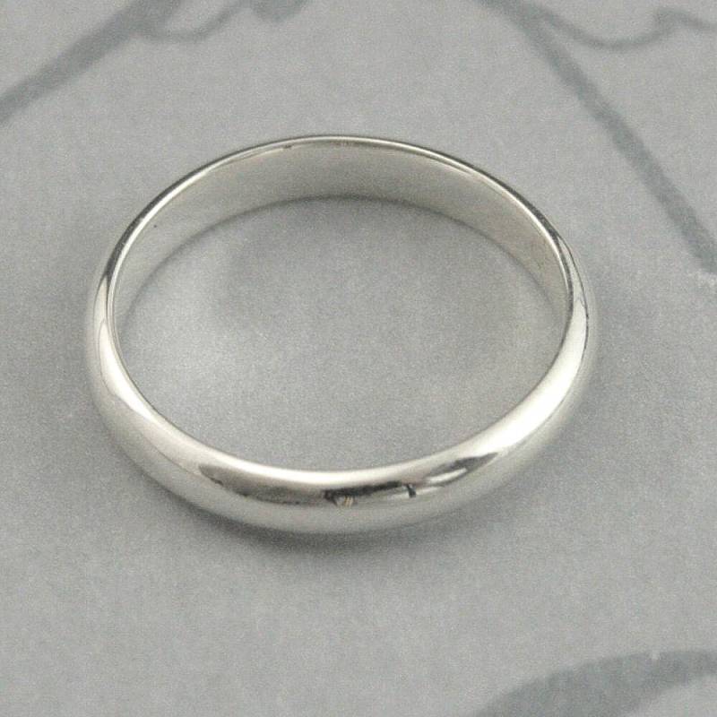 Schlichter Silberring Schlichtes Silberband 3 Mm Breit Ring Ehering Silberhalbrund Band Herren Damen von debblazer