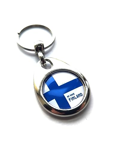 decal arts Schlüsselanhänger mit Finnland-Flagge, Leder, patriotischer Anhänger, Schlüsselanhänger für Männer und Frauen, Geschenk, Schwarz , L von decal arts