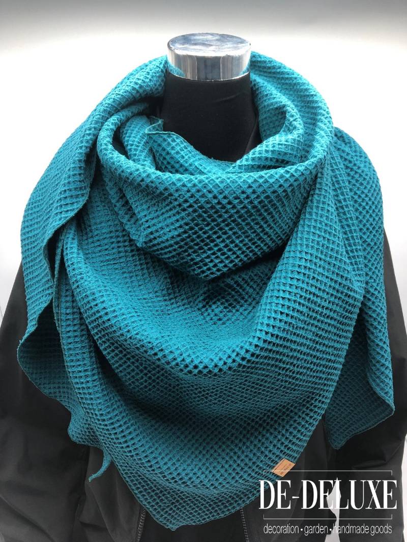 Dreieckstuch Waffelpique Xxl Baumwolle Für Erwachsene Verschiedene Farben Mit/Ohne Druckknopf von dedeluxedekoration