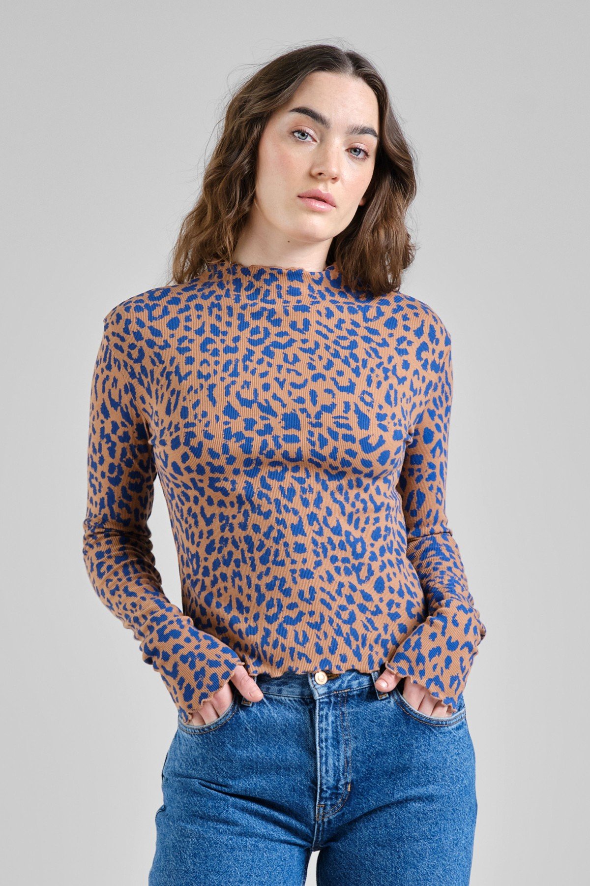 Longsleeve Ryd Rib Leopard Light Brown von dedicated
