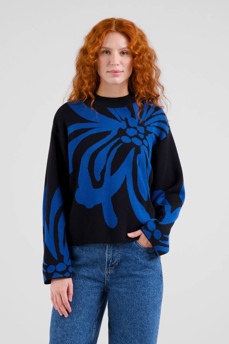 Strickpullover Limhamn Big Flower Schwarz von dedicated