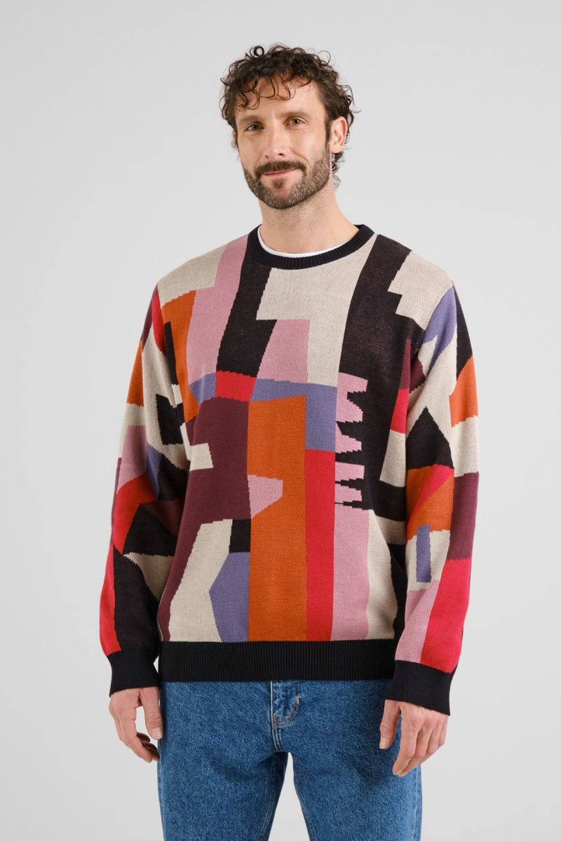 Strickpullover Mora Abstract Chaos Rot von dedicated