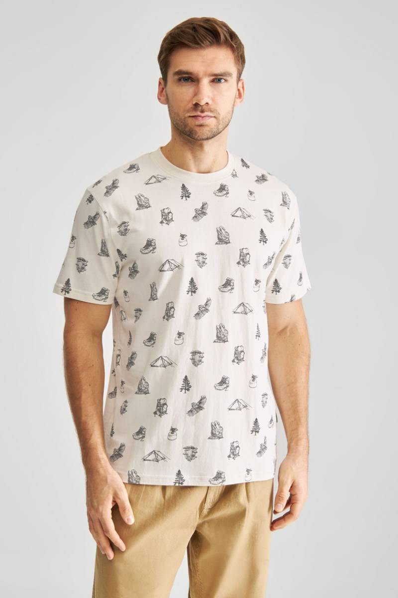 T-Shirt Stockholm Go Outside AOP Off White von dedicated