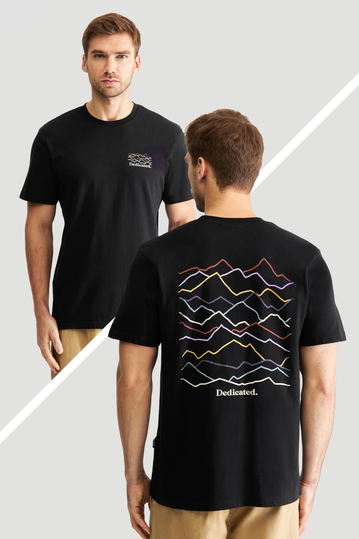 T-Shirt Stockholm Line Mountains Schwarz von dedicated