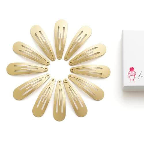 Haarspangen&Clips– Haarspangen für Damen (12 Stück | 5 cm | Gold) von deedeeshaar