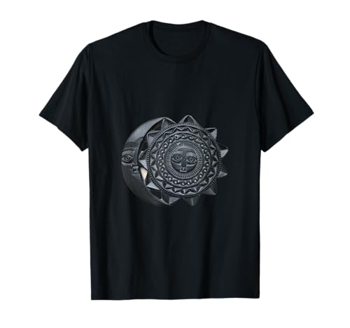 Azteken-Stil Sonne und Mond Frau Mädchen T-Shirt Azteken-Stil Sonne und Mond Frau Mädchen T-Shirt von deep breathing