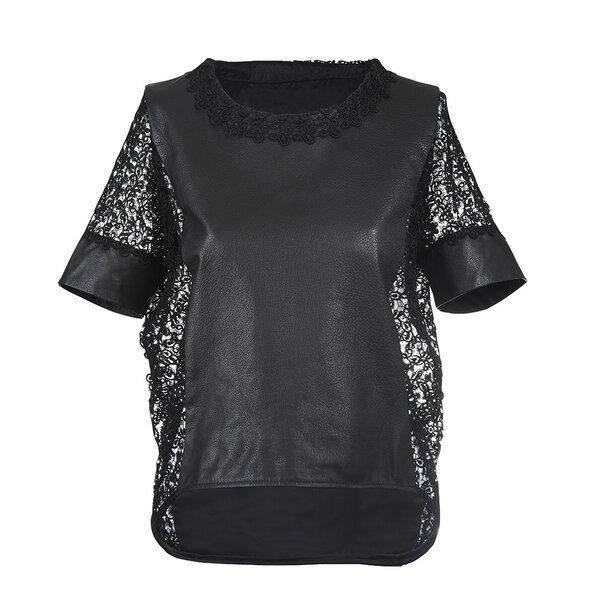 deepmello LACE LEATHER SHIRT von deepmello
