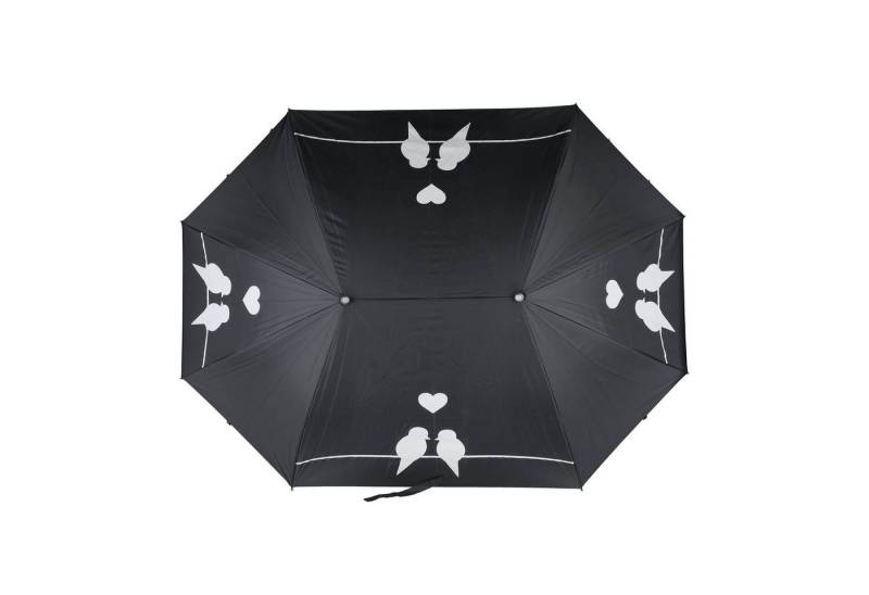 degawo Stockregenschirm Extra breiter PARTNERSCHIRM schwarz mit weißen Vögelchen von degawo