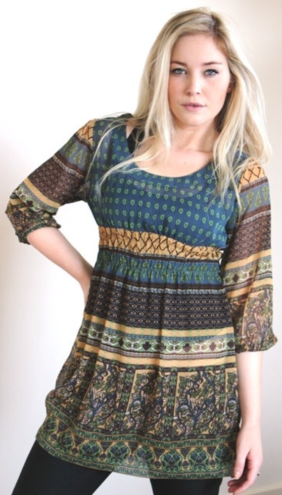 Frauen Bedrucktes Top Boho Sommer Schiere Mode Bademode Geschenk Für Sie Boxing Day Sale von deidaaecogiftsonline