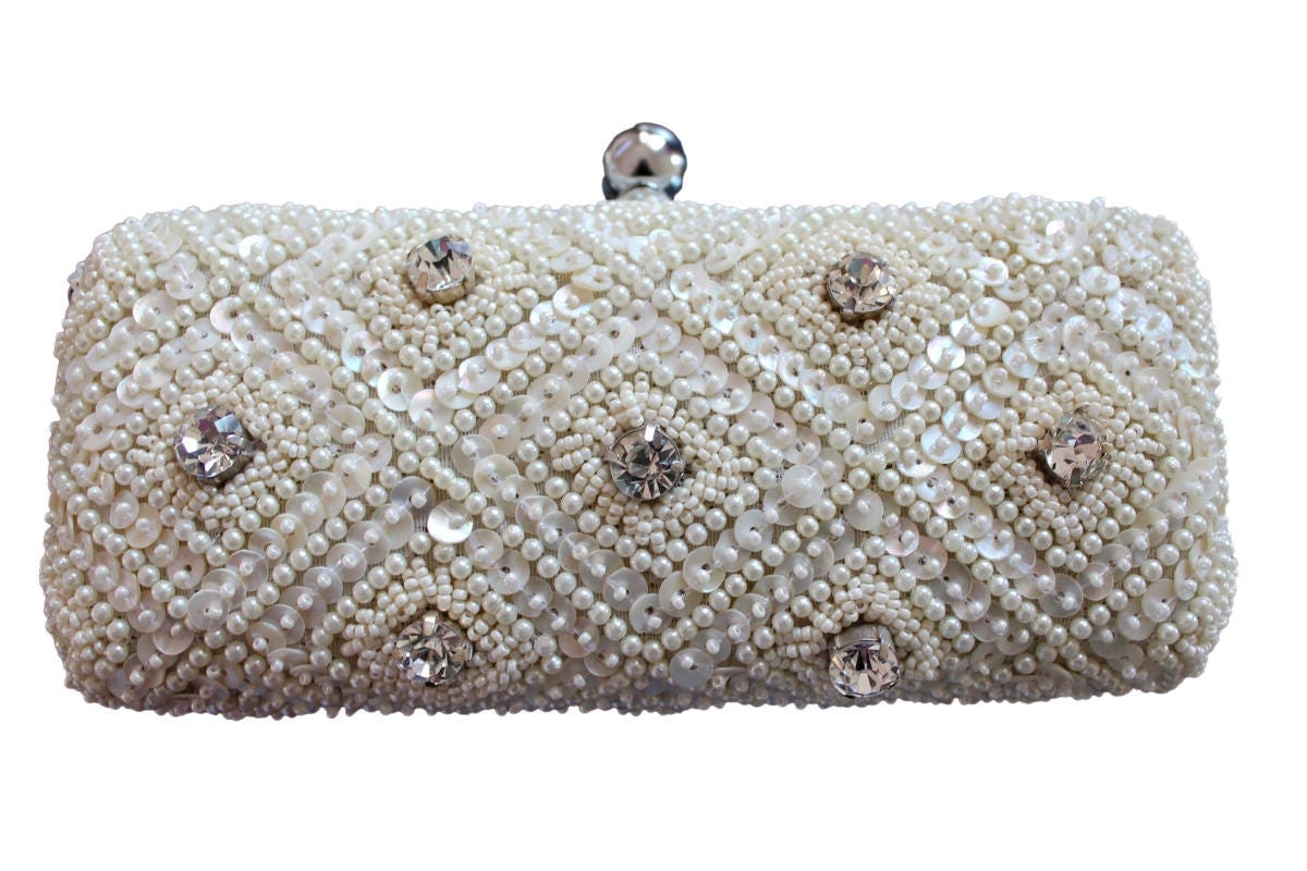 Perlen Clutch Tasche Brauttasche Abendtasche Bestickte Luxus Damenhandtasche Party Geldbörse Handgemachte Muttertagsgeschenk Für Sie von deidaaecogiftsonline