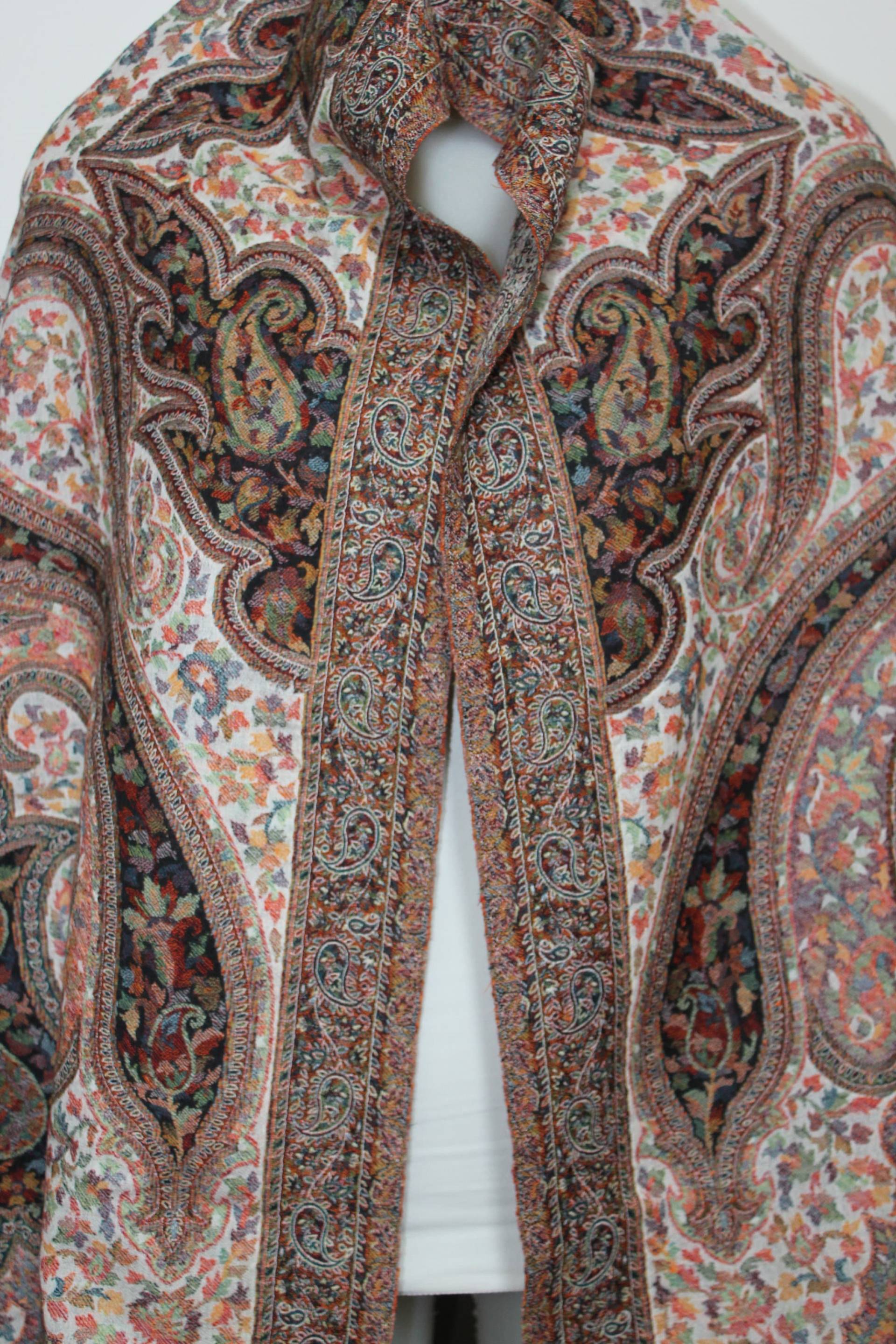 Wolle Paisley Schal Schwarz Und Weiß - Exklusiver Luxus Wrap Langer Wolle Paisley Schal Schwarz Und Weiß - Exklusiver Luxus Wrap Langer von deidaaecogiftsonline