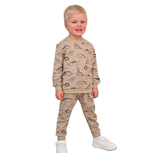 deiko Kinder Jungen Mädchen Unisex Kleidung%100 Baumwolle Outfit Kinder Kleidung Set | 2tlg langärmliges Oberteil und Hose mit Taschen von deiko