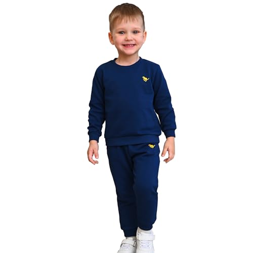 deiko Kinder Jungen Mädchen Unisex Kleidung%100 Baumwolle Outfit Kinder Kleidung Set | 2tlg langärmliges Oberteil und Hose mit Taschen von deiko