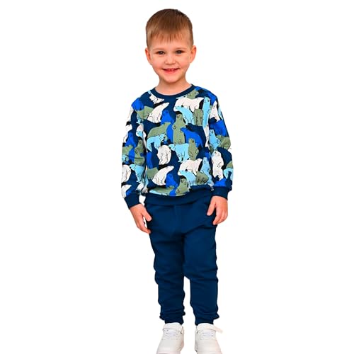 deiko Kinder Jungen Mädchen Unisex Kleidung%100 Baumwolle Outfit Kinder Kleidung Set | 2tlg langärmliges Oberteil und Hose mit Taschen von deiko