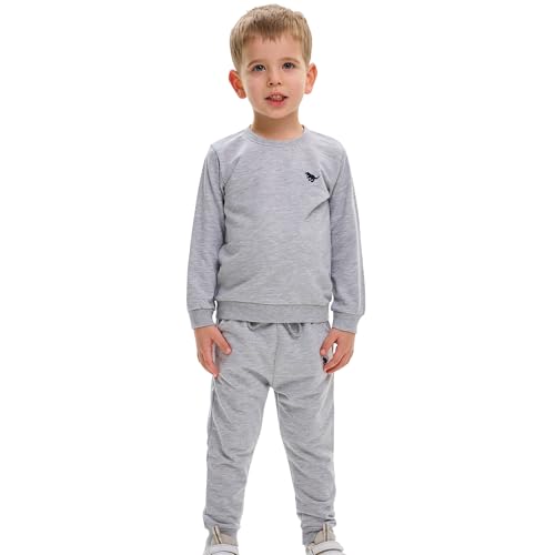 deiko Kinder Jungen Mädchen Unisex Kleidung%100 Baumwolle Outfit Kinder Kleidung Set | 2tlg langärmliges Oberteil und Hose mit Taschen von deiko