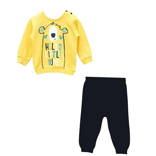 deiko Kinder Jungen Mädchen Unisex Kleidung%100 Baumwolle Outfit Kinder Kleidung Set | 2tlg langärmliges Oberteil und Hose mit Taschen von deiko