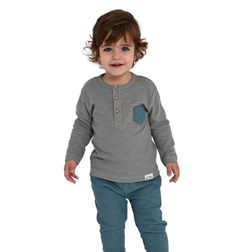 deiko Kinder Jungen Mädchen Unisex Kleidung%100 Baumwolle Outfit Kinder Kleidung Set | 2tlg langärmliges Oberteil und Hose mit Taschen (Navy Blau - 9 von deiko