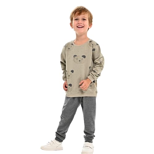 deiko Kinder Jungen Mädchen Unisex Kleidung%100 Baumwolle Outfit Kinder Kleidung Set | 2tlg langärmliges Oberteil und Hose mit Taschen von deiko