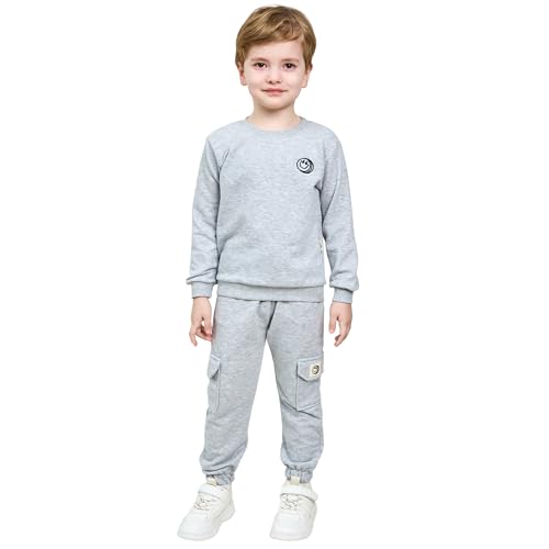 deiko Kinder Jungen Mädchen Unisex Kleidung%100 Baumwolle Outfit Kinder Kleidung Set | 2tlg langärmliges Oberteil und Hose mit Taschen von deiko