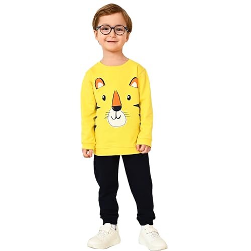 deiko Kinder Jungen Mädchen Unisex Kleidung%100 Baumwolle Outfit Kinder Kleidung Set | 2tlg langärmliges Oberteil und Hose mit Taschen von deiko