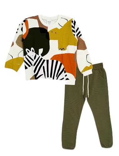 deiko Kinder Jungen Mädchen Unisex Kleidung%100 Baumwolle Outfit Kinder Kleidung Set | 2tlg langärmliges Oberteil und Hose mit Taschen von deiko
