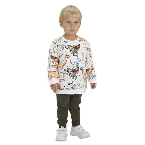 deiko Kinder Jungen Mädchen Unisex Kleidung%100 Baumwolle Outfit Kinder Kleidung Set | 2tlg langärmliges Oberteil und Hose mit Taschen von deiko