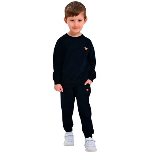 deiko Kinder Jungen Mädchen Unisex Kleidung%100 Baumwolle Outfit Kinder Kleidung Set | 2tlg langärmliges Oberteil und Hose mit Taschen von deiko