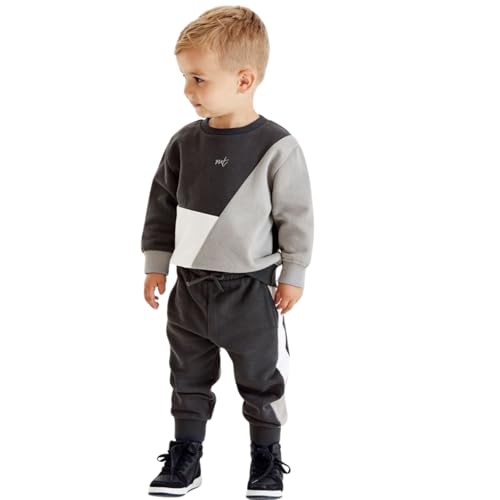 deiko Kinder Jungen Mädchen Unisex Kleidung%100 Baumwolle Outfit Kinder Kleidung Set | 2tlg langärmliges Oberteil und Hose mit Taschen von deiko