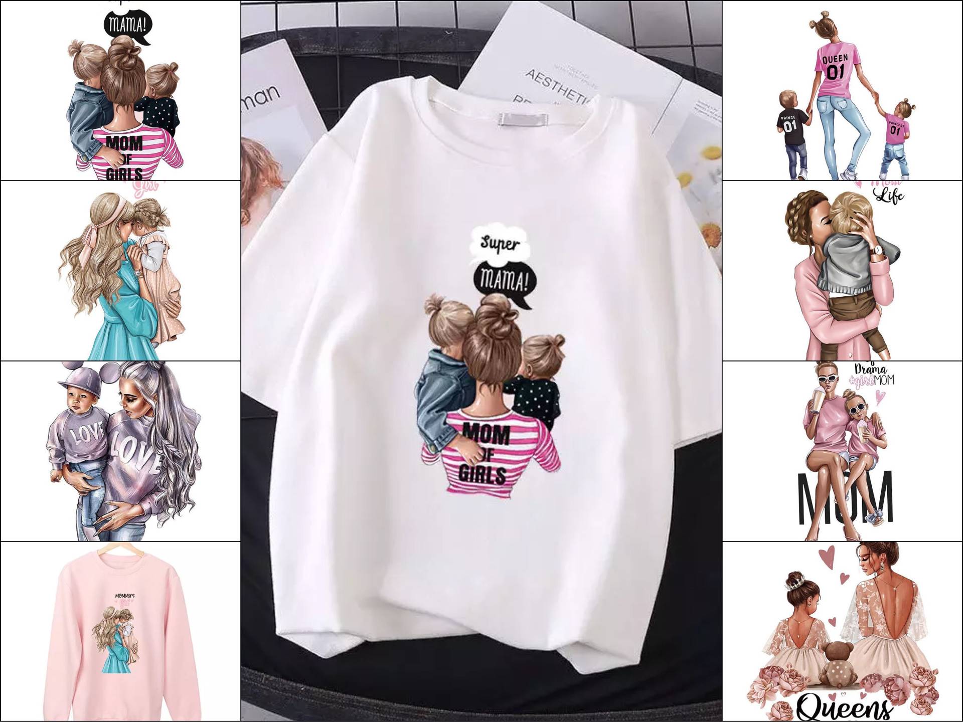 Bügelbild Für Damen Mama Und Babys Bügelbild Für Damen Mama Und Babys von deinStoffPaket