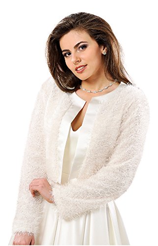 Pelzjacke Brautjacke Bolerojacke Brautbolero Pelz Bolero warme Jacke Hochzeit, dB237, 38 Champagner von deine-Brautmode