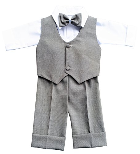 deine-Brautmode Festanzug Anzug Weste Hose Hemd Fliege Mütze Taufe Baby Set, Gerrit Grau 68 deine-Brautmode Festanzug Anzug Weste Hose Hemd Fliege Mütze Taufe Baby Set, Gerrit Grau 68 von deine-Brautmode
