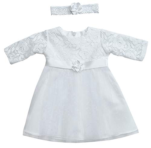 deine-Brautmode Kleid Babykleid Taufkleid Festkleid Mädchen Baby Taufe Spitze weiß, Romy 56 von deine-Brautmode