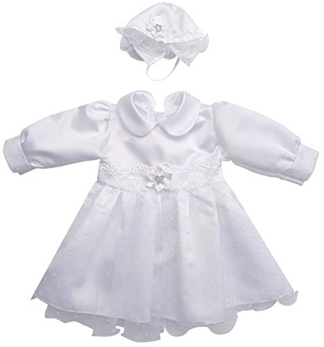 deine-Brautmode Kleid Babykleid Taufkleid Festkleid Mütze Mädchen Baby Taufe, Mia Kleid+Mütze 74 von deine-Brautmode