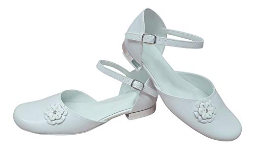 deine-Brautmode Kommunionschuhe Schuhe Kommunion Festliche Kinderschuhe Mädchen Strass Blume 36 von deine-Brautmode